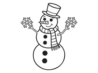 Holiday Snowman with Frosty Features in a Simple Winter Scene.