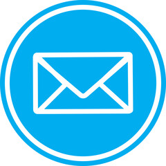 mail envelope icon on blue background