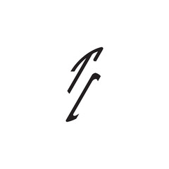 curved oval shape alphabet initial logo vector TI gaming monogram Black  letter