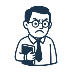 character emotion teacher anger vector on white background
Vector character emotion