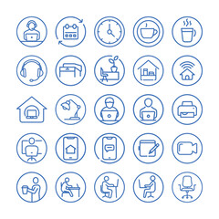 Vector art of collection of home office icons