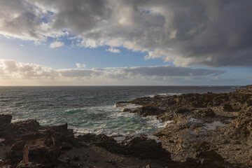 An interesting geological formation on the east coast of Gran Canaria, right on the border of the mainland and the ocean. Spain El Bufadero