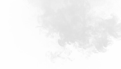 PNG of minimal white smoke cloud gently melting into lower space, soft airy vapor, subtle haze, abstract smoky element for decorative overlay and design use