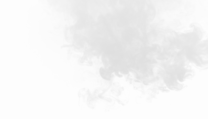 PNG of minimal white smoke cloud gently melting into lower space, soft airy vapor, subtle haze, abstract smoky element for decorative overlay and design use