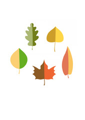 Naklejka premium Set of autumn leaves flat Vector.ai
