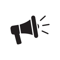 black megaphone isolated on white