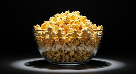 Popcorn in glass bowl