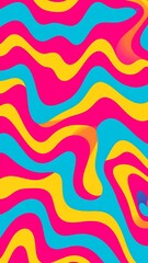 Vibrant, wavy, abstract pattern of swirling, bright colors