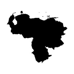 Venezuela Country Silhouette Map. Vector image