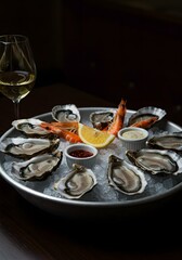 Fototapeta premium A cinematic shot of a seafood platter