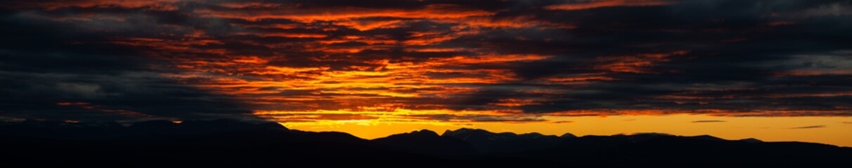 Sunset in north sweden kiruna