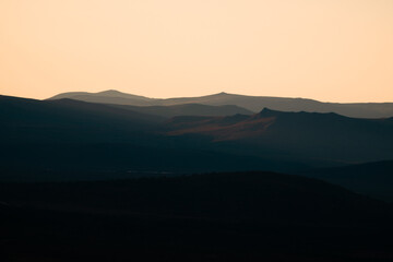 sunset in the mountains north sweden