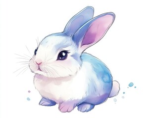 Illustration of Rabbit watercolor rodent mammal animal.