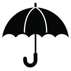 Umbrella Protecting Money Silhouette Vector Illustration