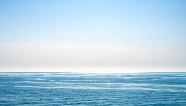 Minimalist Seascape with Soft Diffused Light and Thin Horizon