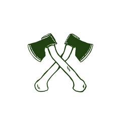 Vintage axe logo vector illustration
