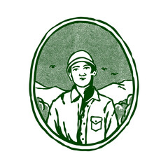 Retro adventurer vector illustration