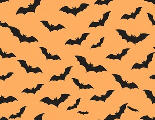 Fototapeta premium Spooky bat pattern for Halloween decoration.