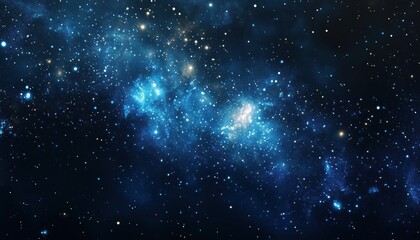 Naklejka premium Blue Black Deep Space: A Starry Night Galaxy Sparkle In The Cosmic Universe Of Astronomy And Nebular Cosmos Pulsating Light.