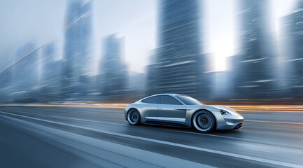Fototapeta premium car driving on the road