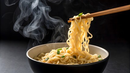 hot spaghetti in a bowl