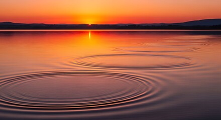 Sunset Ripples on Calm Water.