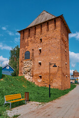Kolomna city, view of the Spasskaya tower of the Kolomna Kremlin