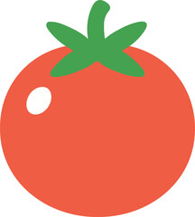 Fresh ripe tomato flat vector illustration