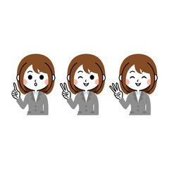 ポイントを解説する女性会社員のイラスト