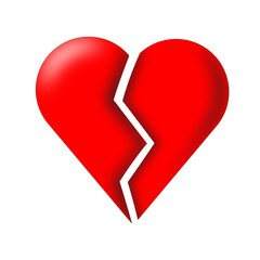 Red Broken Heart Illustration