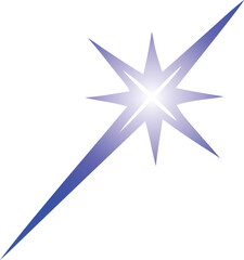 Obraz premium Radiant shooting starburst with glowing center and dynamic blue gradient spikes, ideal for magical, cosmic, or futuristic designs. High-quality vector for logos, icons, or visual effects.