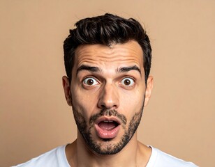 Close-up of a man expressing surprise