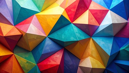 Sharp angular polygon shapes with layered colorful gradients geometric modern abstract background
