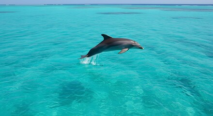 Obraz premium Dolphin leaping ocean water