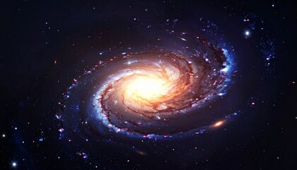 Obraz premium Dark cosmic swirl with glowing galaxies and stars dreamy fantasy outer space abstract background 