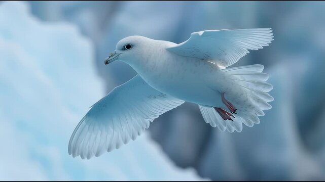 Petrel soars gracefully over Antarctica