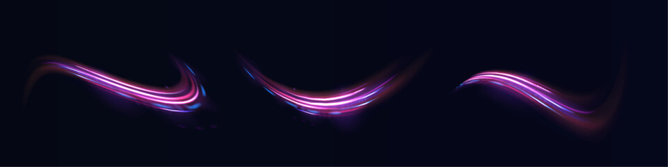 Big data traffic visualization, dynamic high speed data streaming traffic. Low-poly construction of fine lines. Neon color glowing lines background, high-speed light trails effect. 