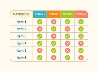 Comparison grid infographic template