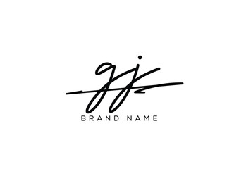 GJ letter elegant cursive beauty handwriting logo.