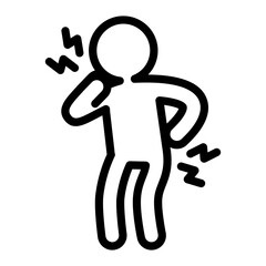 Disease and symptom icon. Shoulder and Back Pain