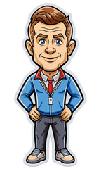 Fototapeta premium Adult male coach in a light blue jacket/pants