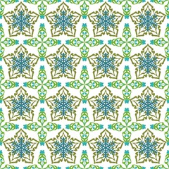 Ornamental Snowflake Motif: A Repeating, Decorative Floral Arrangement