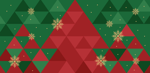 Naklejka premium Red and green Christmas tree pattern, packaging, vector graphics, graphic design