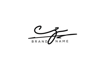 CZ letter elegant cursive beauty handwriting logo.