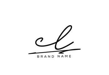 CL letter elegant cursive beauty handwriting logo.