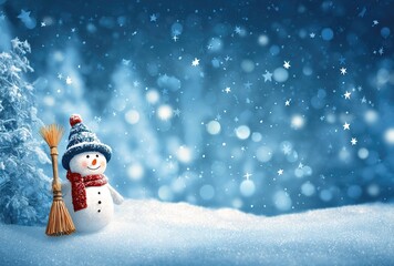 snowman and christmas tree