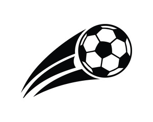 Fototapeta premium soccer ball flying in curved motion isolated on white background