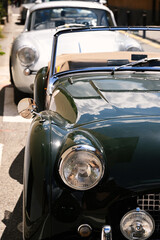 Details of beautiful retro cars