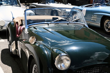 Details of beautiful retro cars