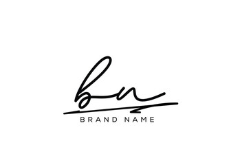 BN letter elegant cursive beauty handwriting logo.
